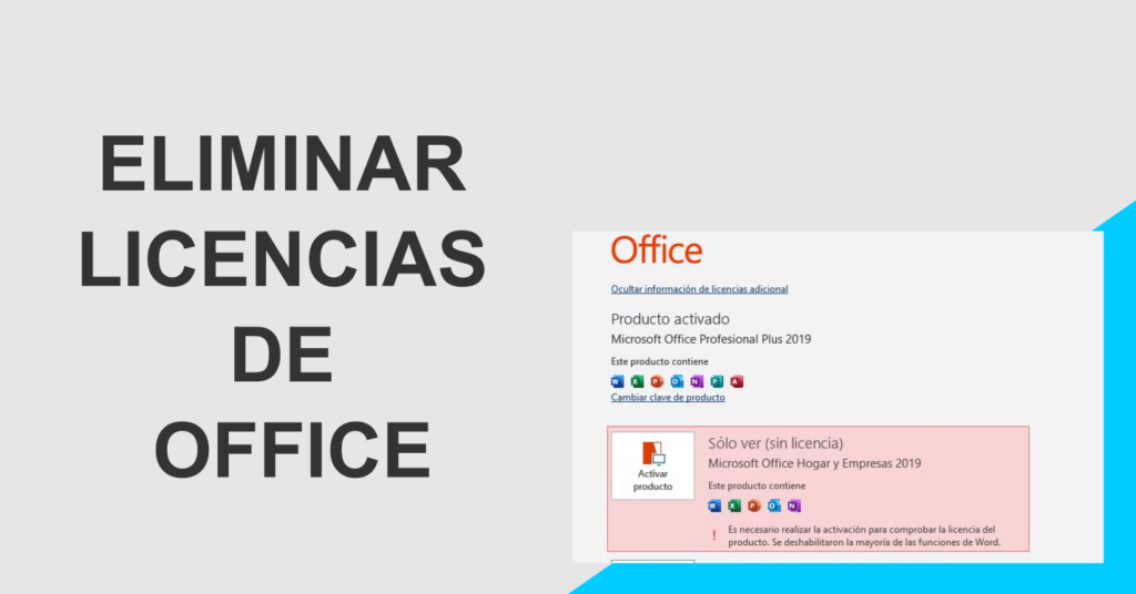 eliminar licencia de office